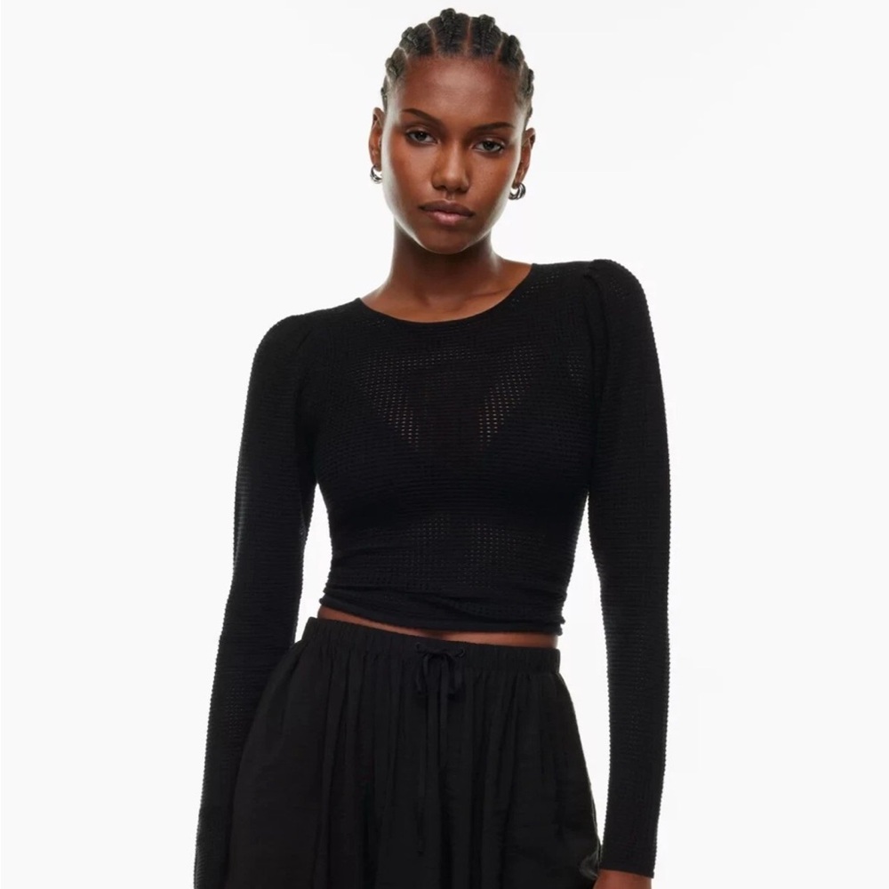 Aritzia Wilfred Black Rosetta Sweater